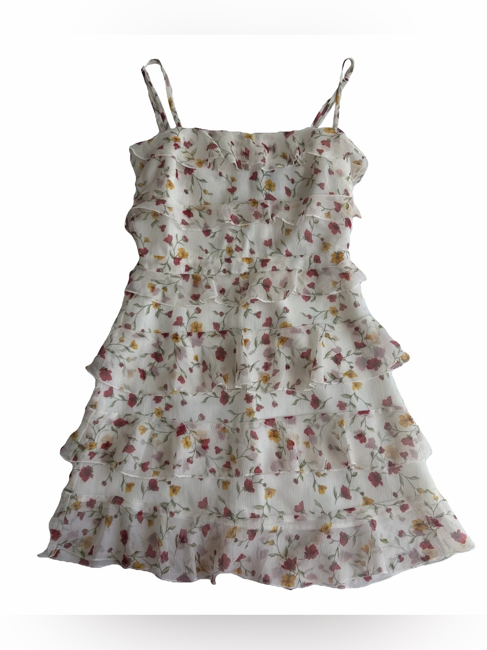 White Floral Ruffle Sundress